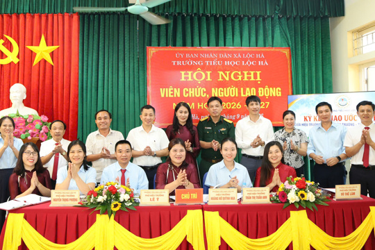 Trường Tiểu học Lộc Hà tổ chức Hội nghị viên chức, người lao động năm học 2026 – 2027 
