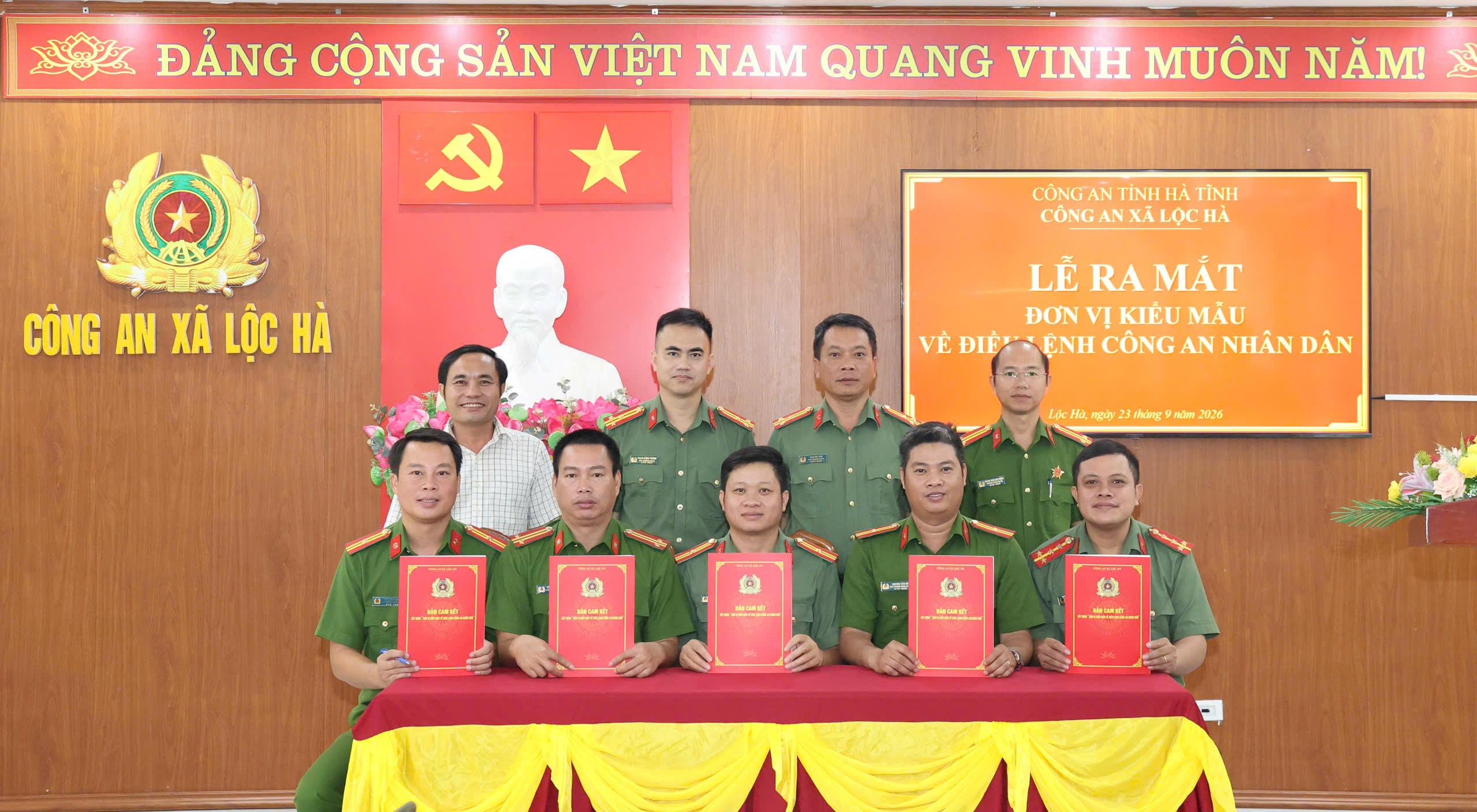 Công an xã Lộc Hà tổ chức Lễ ra mắt mô hình “Đơn vị kiểu mẫu về Điều lệnh Công an nhân dân”