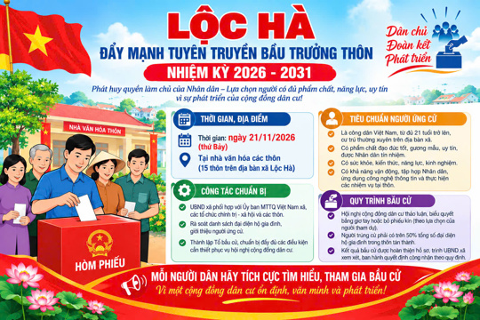 Lộc Hà đẩy mạnh tuyên truyền bầu Trưởng thôn nhiệm kỳ 2026 - 2031 
