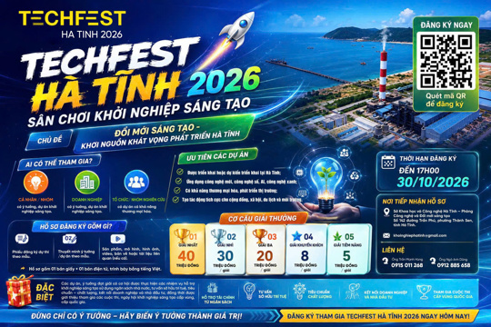 Thông báo Tổ chức Cuộc thi Khởi nghiệp sáng tạo tỉnh Hà Tĩnh năm 2026 (TECHFEST HA TINH 2026)