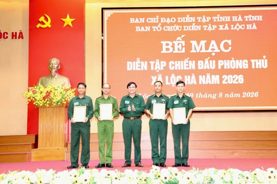Xã Lộc Hà hoàn thành xuất sắc nhiệm vụ diễn tập chiến đấu phòng thủ năm 2026
